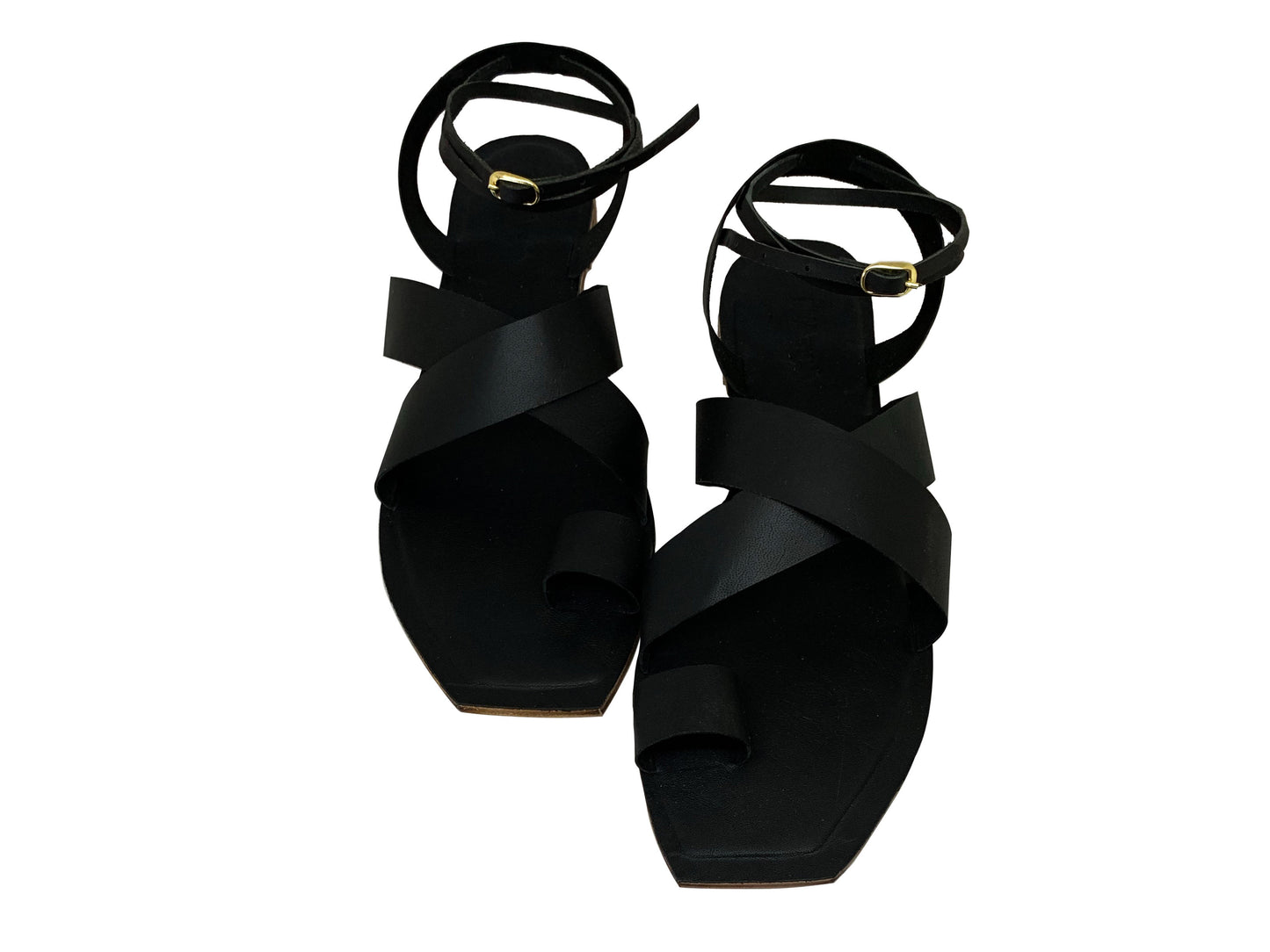 Story Crossover Slingback Leather Sandals