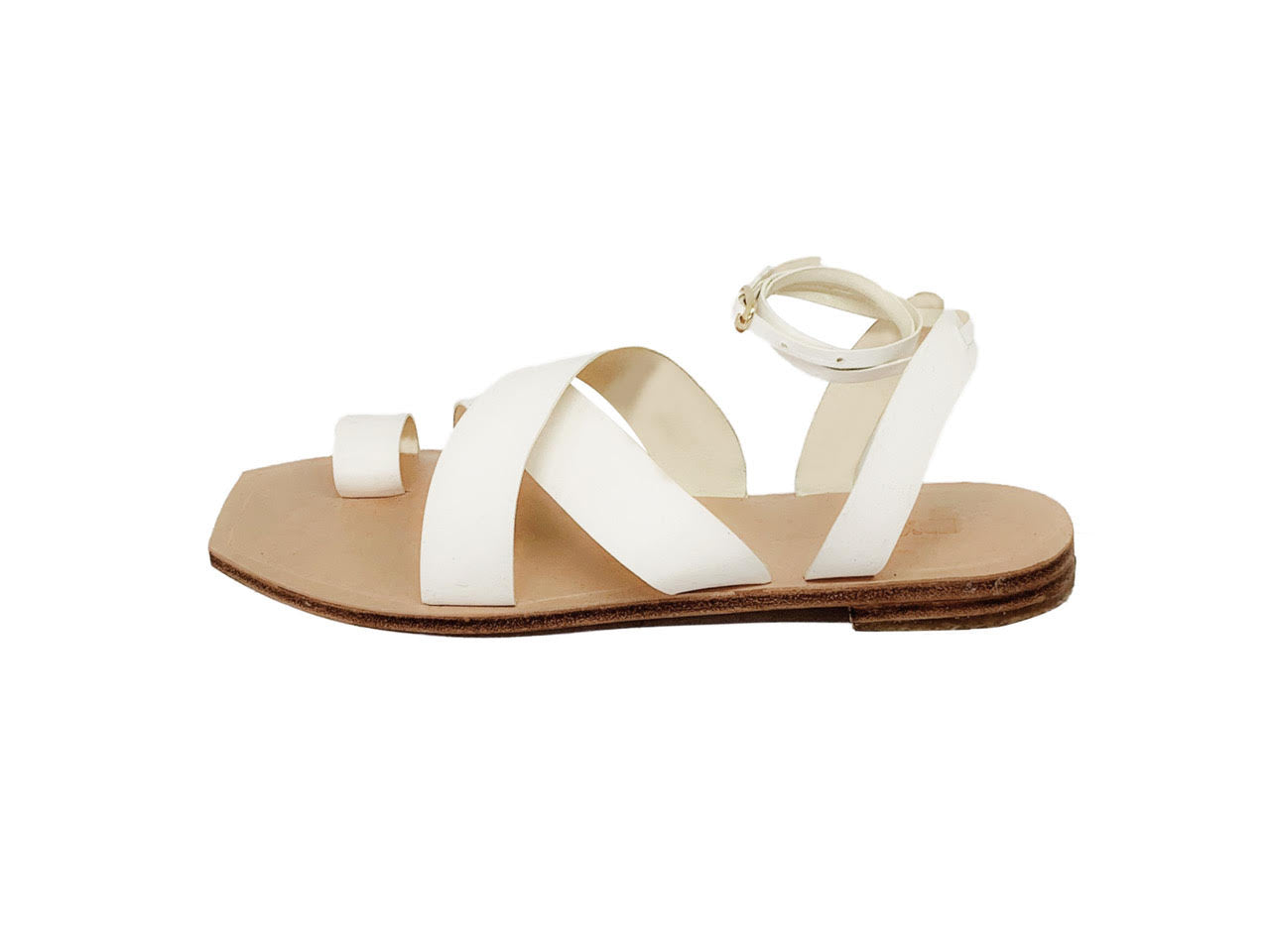 Story Crossover Slingback Leather Sandals